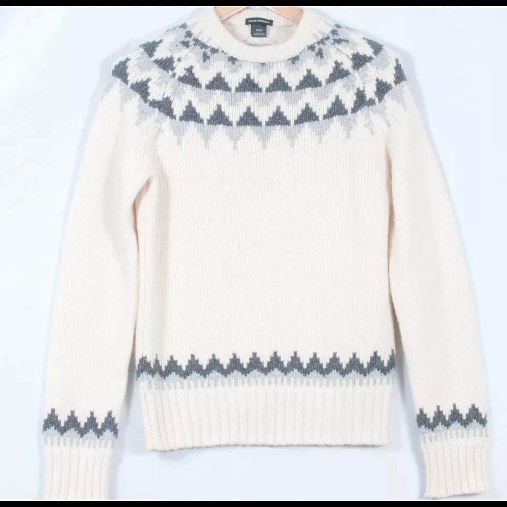 Club Monaco Wool Fair Isle Crew Sweater Sz XS
